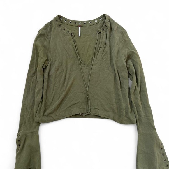 Free People Olive Green Nu Nu Jump Grommet Top size xs - Picture 3 of 4